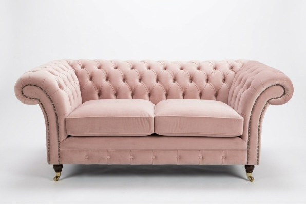 Classic Upholstered Furniture Chesterfield Couch Textile Leather Fabric Velvet Two-seater