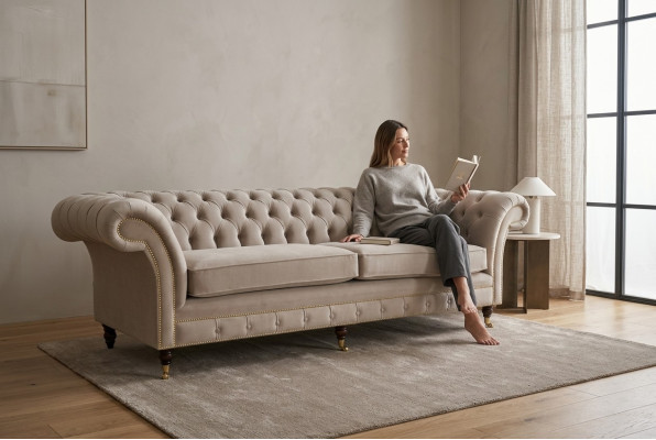 Sofa 4-seater XXL couch seat cushions sofas couches Chesterfield design