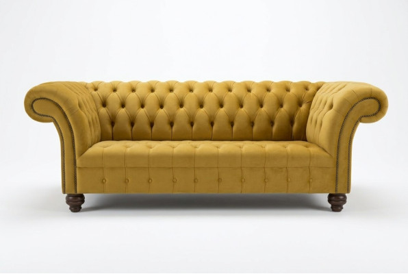 Designer Chesterfield Sofa Set Sofa Couch Upholstery Set in Velvet 4-piece.