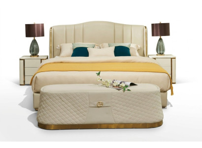 Bed upholstered bed luxury bedroom design beds textile leather bed frame