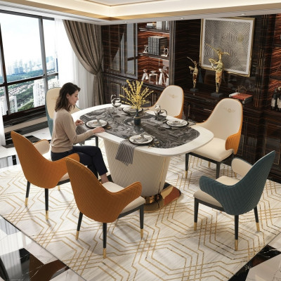 Design dining table leather stone table modern dining tables furniture 160x90 tables