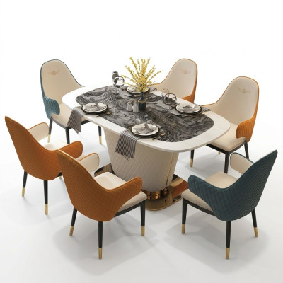 Design dining table leather stone table modern dining tables furniture 160x90 tables
