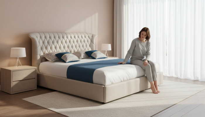 Upholstered bed beds bed upholstered designer hotel Chesterfield luxury design