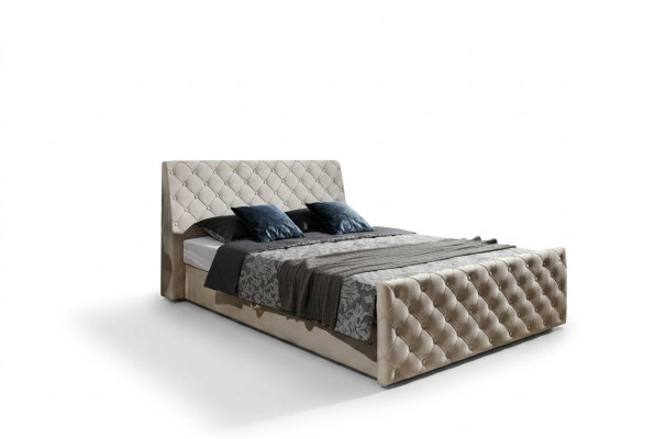 Chesterfield Bed Mattress Leather 180x200cm Upholstered Marriage Design Leather Hotel Furniture
