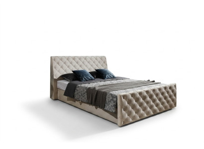 Chesterfield Bed Mattress Leather 180x200cm Upholstered Marriage Design Leather Hotel Furniture