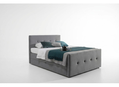 Modern gray Chesterfield bed luxurious double beds bedroom furniture
