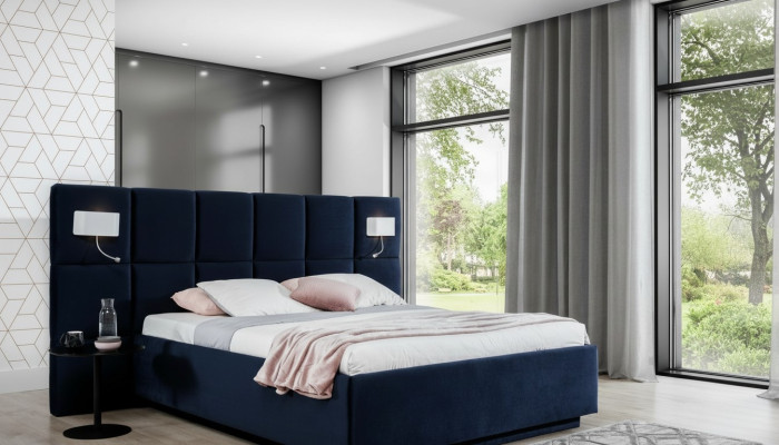 Bed Design Hotel Double Bed Bedroom Upholstered Luxury Beds 180x200cm Textile