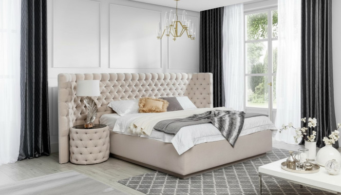 Design Chesterfield Bed Leather Hotel Beds Bedroom Luxury Leather Upholstery New