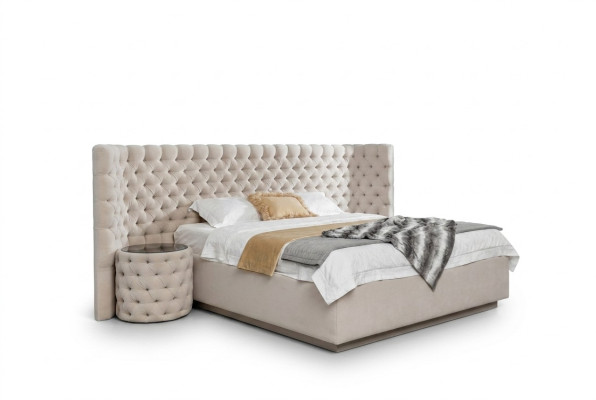 Design Chesterfield Bed Leather Hotel Beds Bedroom Luxury Leather Upholstery New