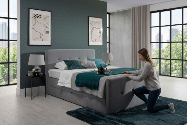 Chesterfield bed upholstered bed double bed beds XXL design luxury box spring bed