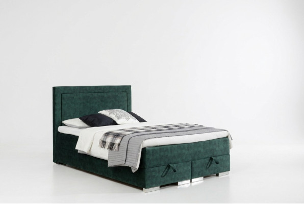 Heavenly box spring bed double bed with mattress and topper green beds