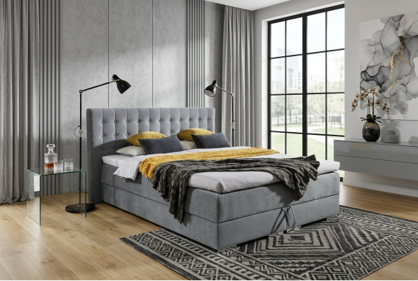 Chesterfield Design Bed Textile Velvet Upholstery Velvet Hotel Beds Bedroom New