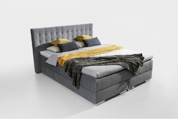 Chesterfield Design Bed Textile Velvet Upholstery Velvet Hotel Beds Bedroom New
