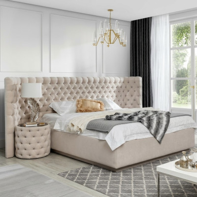 Chesterfield bed luxury bedroom hotel decor upholstered beds with buttons