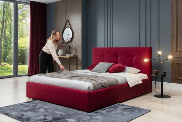 Upholstered bed beds bed upholstery designer hotel double luxury design 180x200cm new