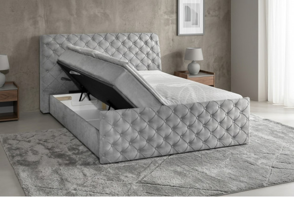 Gray Double Bed Chesterfield Hotel Beds Designer Bedroom Furniture