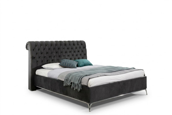 Black Chesterfield Luxury Double Bed Designer Bedroom Furniture