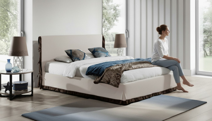 Upholstered bed, beds, bed, upholstery, leather, designer, hotel, double, luxury, country house, new