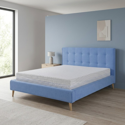 Chesterfield Velvet Double Design Bed Luxury Design Beds Double Blue New
