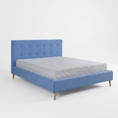 Chesterfield Velvet Double Design Bed Luxury Design Beds Double Blue New