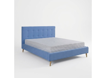 Chesterfield Velvet Double Design Bed Luxury Design Beds Double Blue New