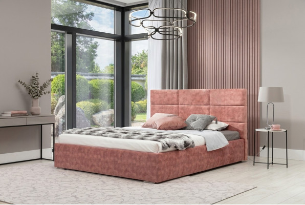 Double bed classic high-quality design textile frames bed beds 140 x 200