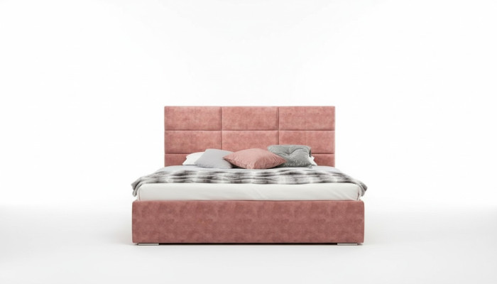 Double bed classic high-quality design textile frames bed beds 140 x 200