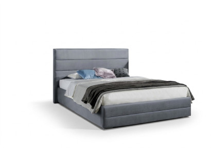 Classic Grey Designer Bed Bedroom Textile Leather Upholstery 180x200cm New