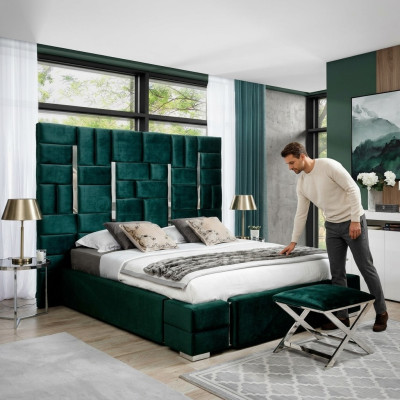 Upholstered bed double bed designer bed marital bed bedroom velvet bed fabric beds
