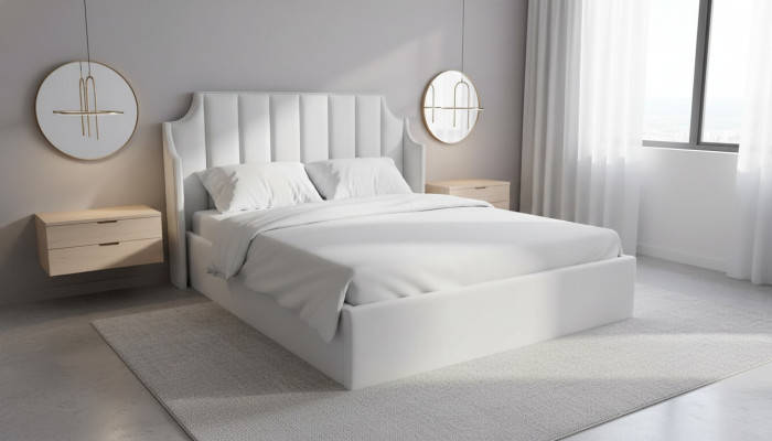 Leather design bed frame modern double bedroom luxury hotel double bed