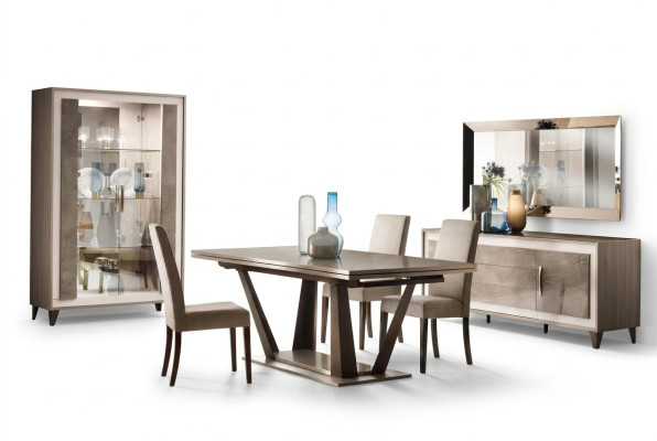 Classic design dining table Italian style furniture tables light brown