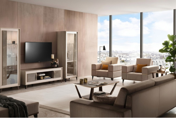 Sideboard Luxury Display Cabinet Glass Modern Style Italian