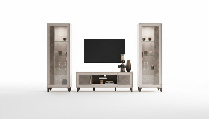 Sideboard Luxury Display Cabinet Glass Modern Style Italian