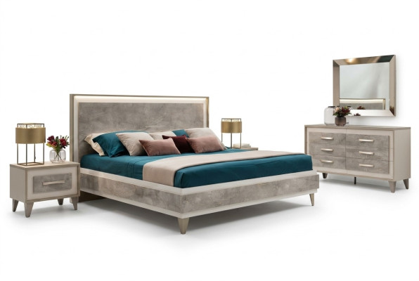 Arredoclassic Italian Bedroom Furniture Design Set Bed Nightstand