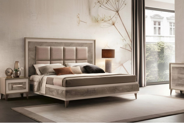Bed Nightstand 3-piece Bedroom Set Luxury Modern Complete Italian Furniture