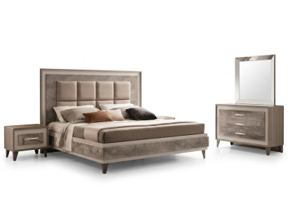 Bed Nightstand 3-piece Bedroom Set Luxury Modern Complete Italian Furniture