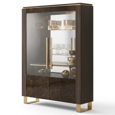 Glass cabinet display cabinet luxury cabinet wood style glass shelf cabinets