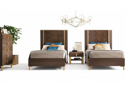 2x bed + nightstand 3-piece bedroom set designer luxury bedroom