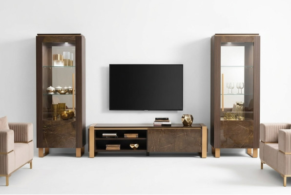 Living room furniture set designer living room sideboard 2x showcase 3-piece.