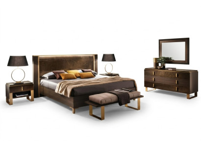 Bed Bedroom Set Design Modern Luxury 2x Nightstand Italian 3-piece