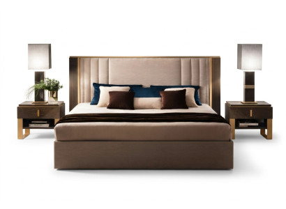 Bed 2x Nightstand 3-piece Bedroom Set Design Modern Luxury Italian