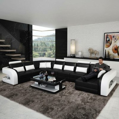 Large living landscape sofa with USB, corner upholstered couch, leather sofa suite couches!!