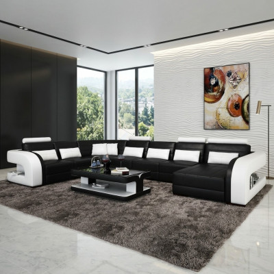 Large living landscape sofa with USB, corner upholstered couch, leather sofa suite couches!!