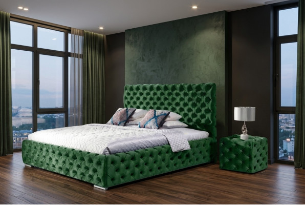Bed Bedroom Set Design Furniture Modern Luxury Beds Chesterfield Green 140x200