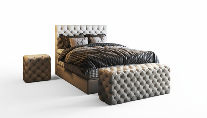 Bed 2x Nightstand 3-piece Bedroom Set Design Luxury Furniture Modern Beds New