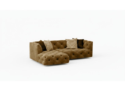 Chesterfield L-shape corner sofa design fabric upholstery suite sofa corner new