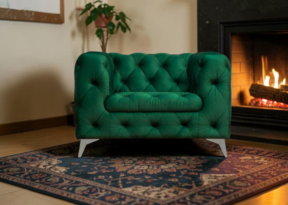Chesterfield Armchair Luxury Single Seater Chesterfield Upholstered Sofa Lounge Club Velvet