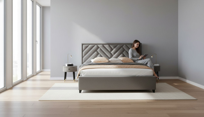 Box spring luxury bed beds double furniture fabric 140 160 180 x 200cm bedroom