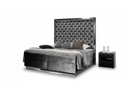 Box spring bed with 2 bedside tables, 3-piece bedroom set, luxury furniture, new beds