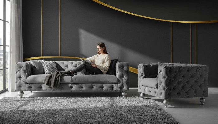Suit Big Set 32 Seater Textile Sofa Couch Suite Modern Design Living Room